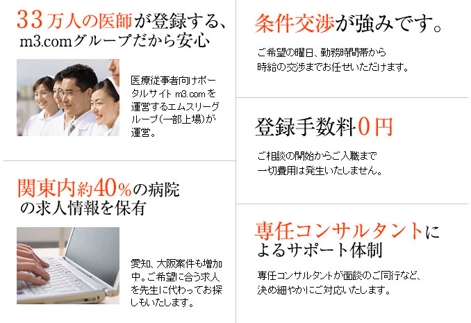 非常勤医師求人のご相談受付 エムスリーキャリアエージェント